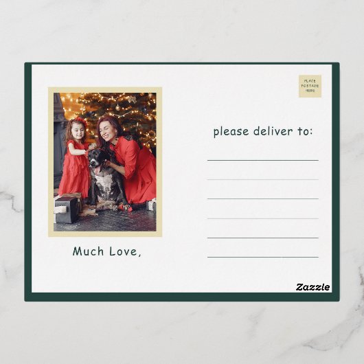 Kerstmis Kaart met Goud (Achterkant)