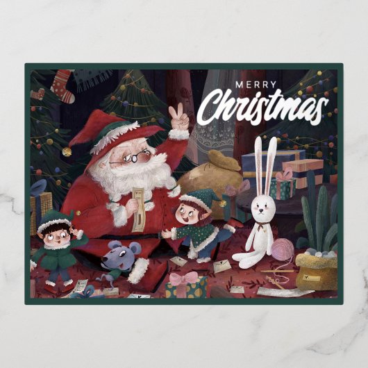 Kerstmis Kaart met Goud (Voorkant)