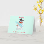 Kerstmis Kaart met Rock Music Sneeuwman<br><div class="desc">Snowman Rock - Merry Christmas Kaarten - of Kies uw favoriete kleuren / tekst / lettertype</div>