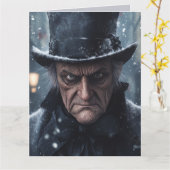 KERSTMIS KAART MET SCROOGE BAH HUMBUG (Gele Bloem)