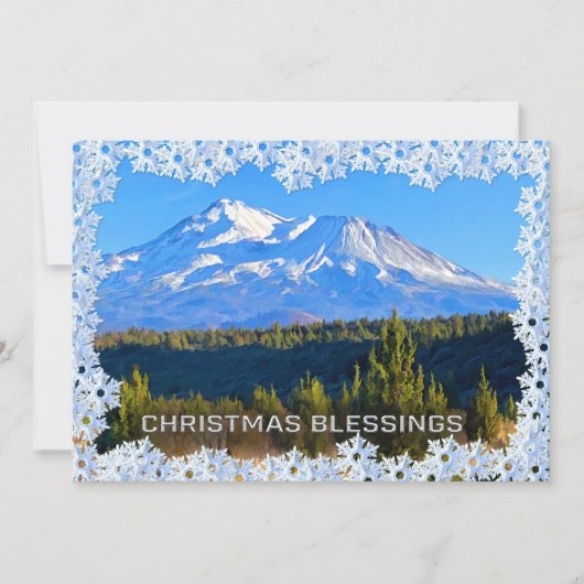 Kerstmis Kaart - Mount Shasta (Voorkant)