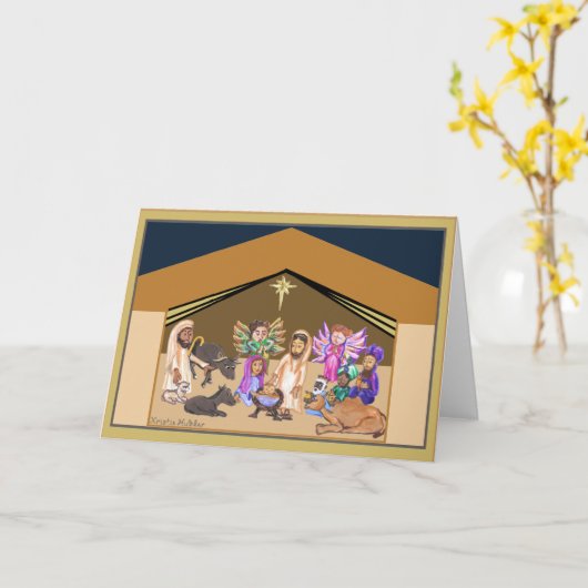 Kerstmis Kaart Printable (Gele Bloem)