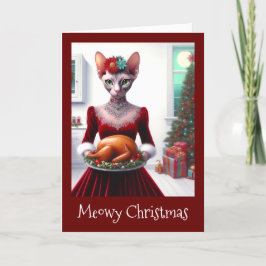 Kerstmis Kaart | Sphynx Cat Lady Xmas Turkije