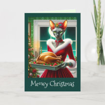 Kerstmis Kaart | Sphynx Cat Lady Xmas Turkije