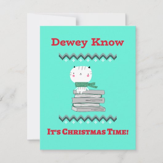 Kerstmis Kaart voor bibliothecarissen (Voorkant)