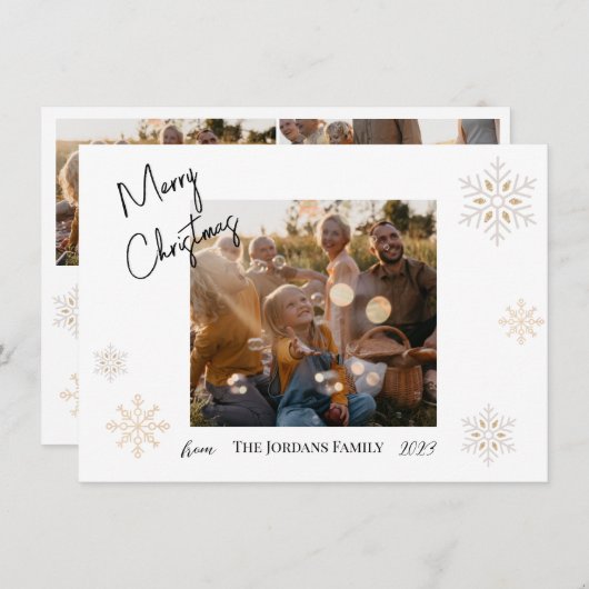 Kerstmis Kaart voor de feestdag met foto's (Voorkant / Achterkant)