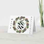 Kerstmis Kaart voor Mam & Pap Krans & Bollen (Voorkant)