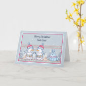 Kerstmis Kaart voor Young Twin Sons met Snowmen (Gele Bloem)