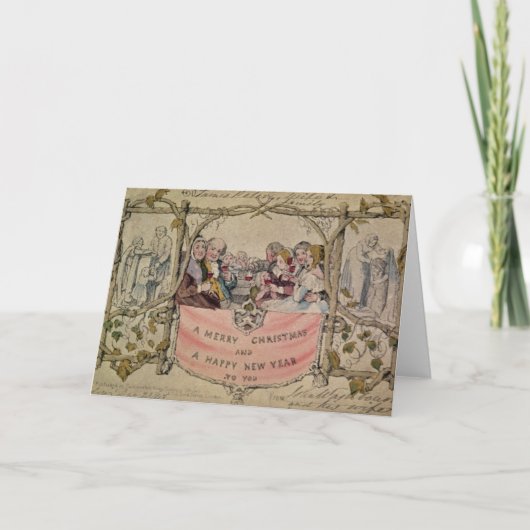 Kerstmis Kaart, voorbeeld van de bekende kerstmis Feestdagen Kaart (Voorkant)