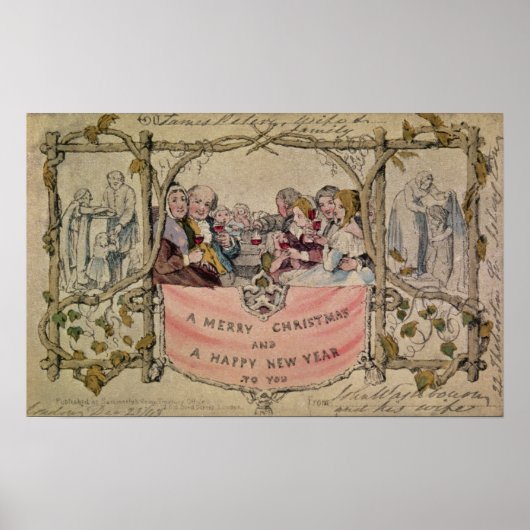 Kerstmis Kaart, voorbeeld van de bekende kerstmis Poster (Voorkant)