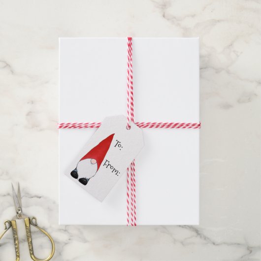 Kerstmis Kabouter Cadeaulabel (Met Touw)