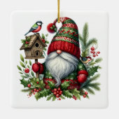 Kerstmis Kabouter Kunst – Feestelijke Feestdagen Keramisch Ornament (Achterkant)