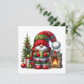 Kerstmis Kabouter Kunst – Festieve Feestdagen Kaart (Staand voorkant)