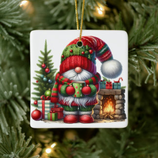 Kerstmis Kabouter Kunst – Festieve Feestdagen Keramisch Ornament