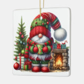 Kerstmis Kabouter Kunst – Festieve Feestdagen Keramisch Ornament (Links)