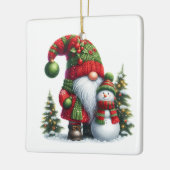 Kerstmis Kabouter Kunst – Festieve Feestdagen Keramisch Ornament (Links)