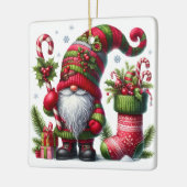 Kerstmis Kabouter Kunst – Festieve Feestdagen Keramisch Ornament (Links)