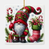 Kerstmis Kabouter Kunst – Festieve Feestdagen Keramisch Ornament (Achterkant)