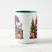 Kerstmis Kabouter Kunst – Festieve Feestdagen Mok (Midden)