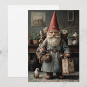 Kerstmis Kabouter Oude Reisder Feestdagenkaart (Voorkant / Achterkant)