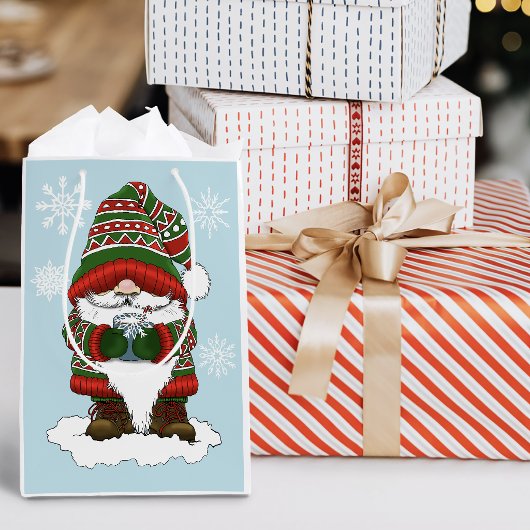Kerstmis Kabouter Rood Groen Winter Schattig Medium Cadeauzakje