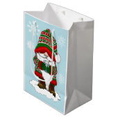 Kerstmis Kabouter Rood Groen Winter Schattig Medium Cadeauzakje (Voorkant Gekanteld)