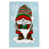 Kerstmis Kabouter Rood Groen Winter Schattig Medium Cadeauzakje (Voorkant)