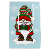 Kerstmis Kabouter Rood Groen Winter Schattig Medium Cadeauzakje (Achterkant)