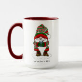 Kerstmis Kabouter Rood Groen Winter Schattig Mok (Links)