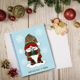 Kerstmis Kabouter Rood Groen Winter Schattig Notitieboek