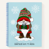 Kerstmis Kabouter Rood Groen Winter Schattig Notitieboek (Voorkant)