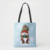 Kerstmis Kabouter Rood Groen Winter Schattig Tote Bag (Voorkant)