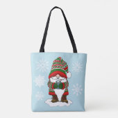 Kerstmis Kabouter Rood Groen Winter Schattig Tote Bag (Achterkant)