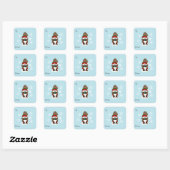 Kerstmis Kabouter Rood Groen Winter Schattig Vierkante Sticker (Vel)