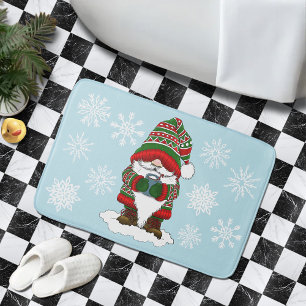 Kerstmis Kabouter Rood Groen WinterMals Badmat