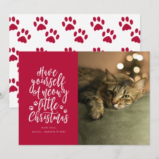 Kerstmis Kabouter Rood Vakantie Fotokaart Feestdagenkaart (Voorkant / Achterkant)