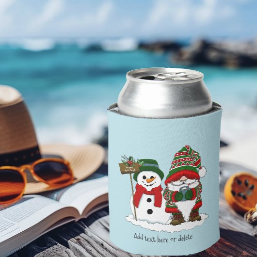 Kerstmis Kabouter Sneeuwman Winter Vakantie Schatt Blikjeskoeler