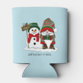 Kerstmis Kabouter Sneeuwman Winter Vakantie Schatt Blikjeskoeler (Achterkant)