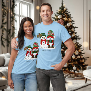 Kerstmis Kabouter Sneeuwman Winter Vakantie Schatt T-shirt