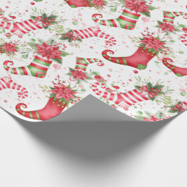Kerstmis Kabouter sokken normale schaal Cadeaupapier