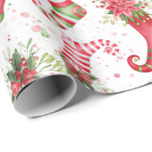 Kerstmis Kabouter sokken normale schaal Cadeaupapier (Rol Hoek)