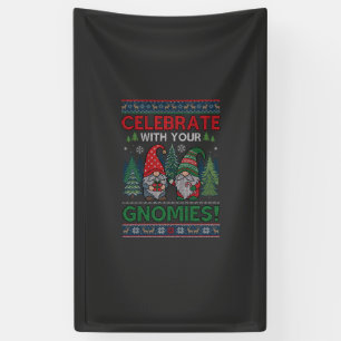 Kerstmis Kabouters Bomen Rendieren Vieren Spandoek