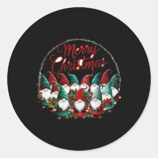 Kerstmis Kabouters T-shirt  Ronde Sticker