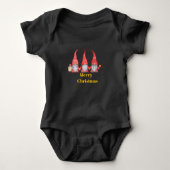 Kerstmis Kabouters Zwart Baby Body Romper (Voorkant)