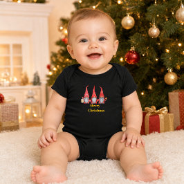 Kerstmis Kabouters Zwart Baby Body Romper