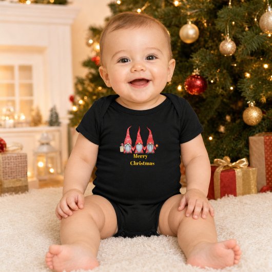 Kerstmis Kabouters Zwart Baby Body Romper