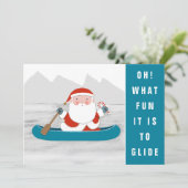Kerstmis Kajakken Camping Vakantiekaarten Feestdagenkaart (Staand voorkant)