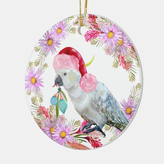 Kerstmis Kaketoe Botanicals Keramisch Ornament (Links)