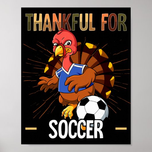 Kerstmis Kalkoen Dankbaar Voor Voetbal Poster (Voorkant)