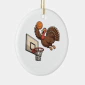 Kerstmis Kalkoen Dunker Basketbal Grappig Keramisch Ornament (Rechts)
